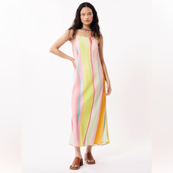 CIKA DRESS BY FRNCH-From Evergreen Clothing. ***Retail $105*** Diagonal rainbow - Picture 1 of 9